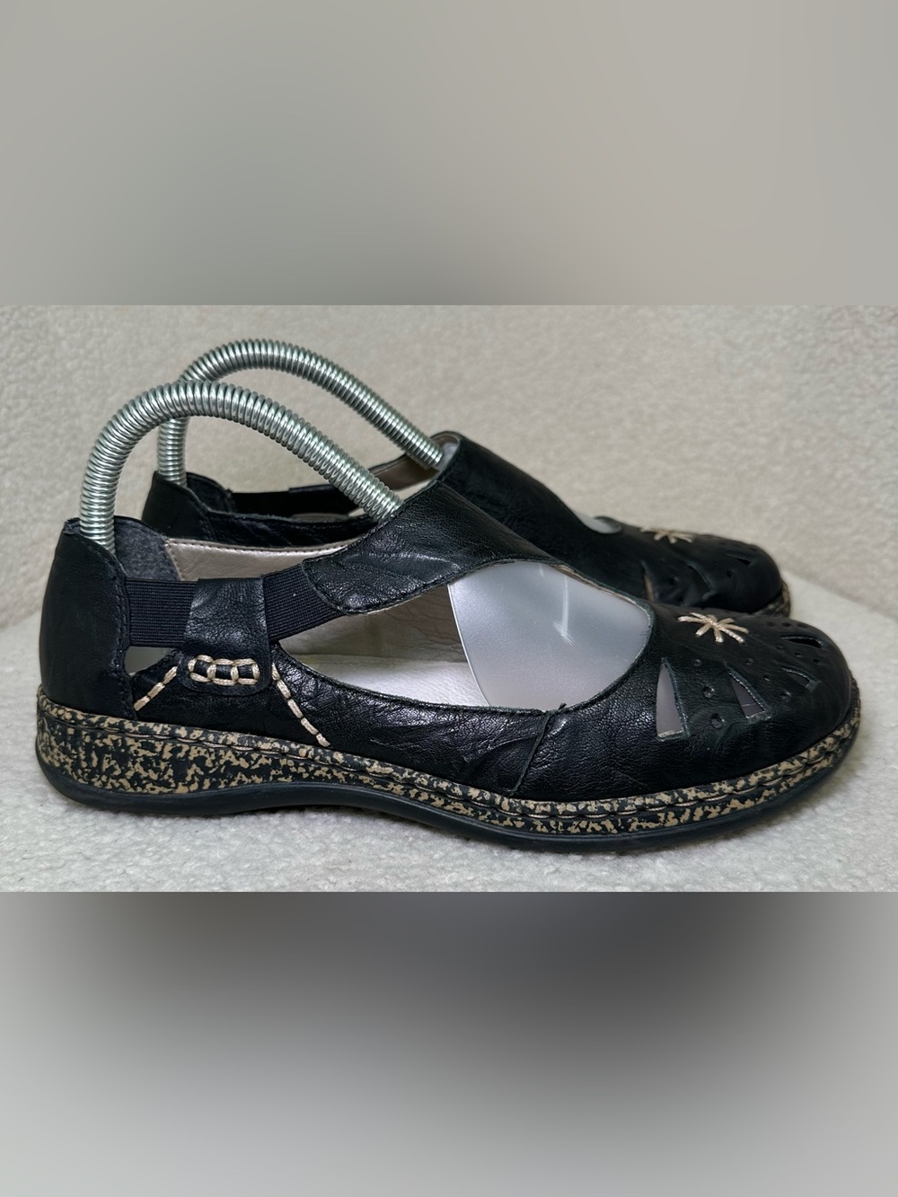Mary Jane Jane’s Black Leather Goth Cute Babydoll Lolita Cottagecore Flats 7.5